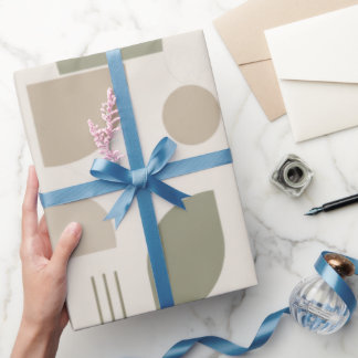 Modern Neutral Geometric  Wrapping Paper