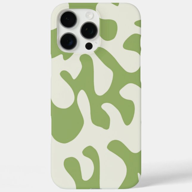 Modern Neutral Green Wavy Blob Design Case-Mate iPhone Case (Back)