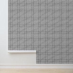 Modern Neutral Grey Plaid  Wallpaper