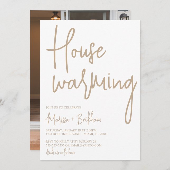 Modern Neutral Housewarming Invitation (Front/Back)
