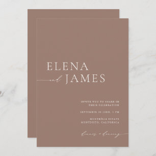 Modern Neutral Mocha & Ivory Wedding Invitation