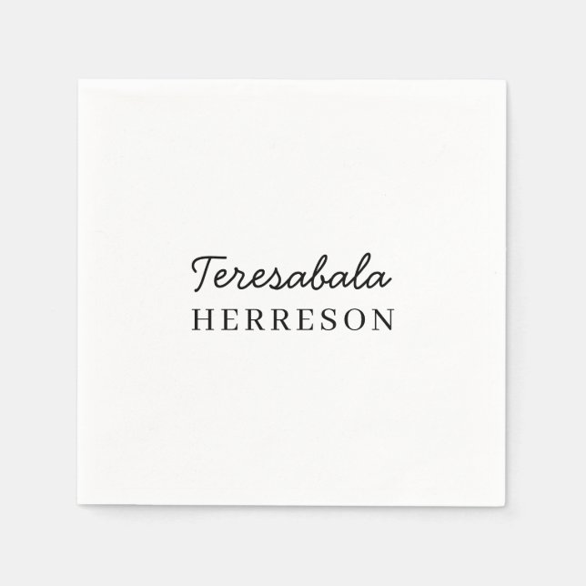 Modern Neutral Monogram Design Napkin (Front)