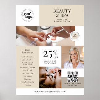 Modern Neutral Salon Business Services Promo Sign