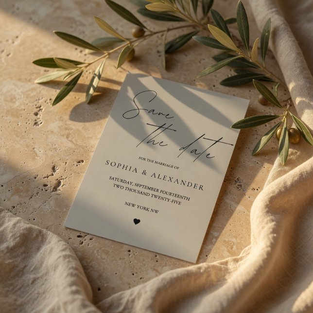 Modern Neutral Save the Date Card Minimalist (Creator Uploaded)
