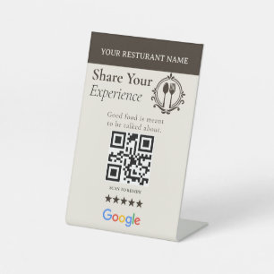 Modern Neutral Share Your Experience QR Code Sign
