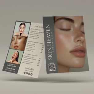 Modern Neutral Skincare Spa Services   Price List Flyer