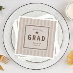 Modern Neutral Sporty Stripes Graduation Party Napkin<br><div class="desc">Graduation party napkins with a modern,  sporty,  neutral striped background,  ideal for athletes.</div>