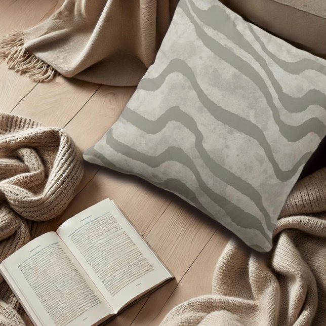 Modern Neutral Stripe Bedroom Living Room  Cushion (Creator Uploaded)
