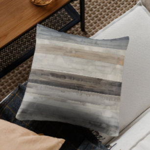 Modern Neutral Stripe Beige Taupe Grey Cushion