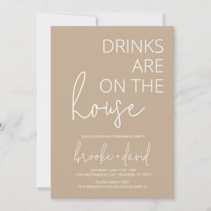 Modern Neutral Tan Housewarming Invitation 