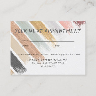 Modern Neutral Watercolor Brush Strokes Appointment Card