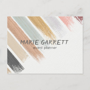 Modern Neutral Watercolor Brush Strokes Postcard