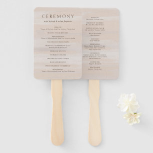 Modern Neutral Watercolor Elegant Wedding Hand Fan