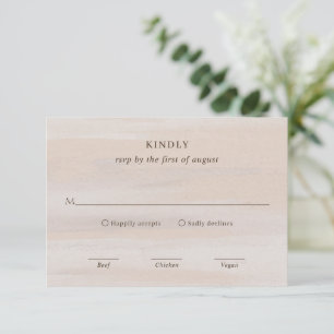 Modern Neutral Watercolor Elegant Wedding RSVP Card