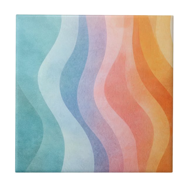 Modern Neutral Wave • Minimalist Deco • Trendy Tile (Front)