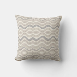 Modern Neutral Wavy Abstract Pattern Cushion