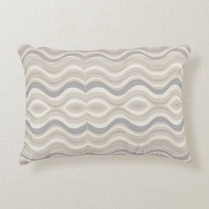 Modern Neutral Wavy Abstract Pattern Decorative Cushion