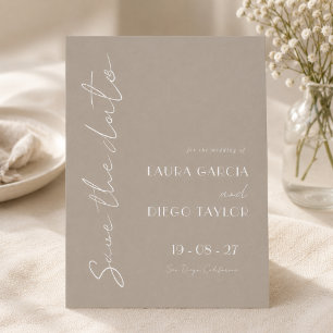 Modern Neutral Wedding Save The Date