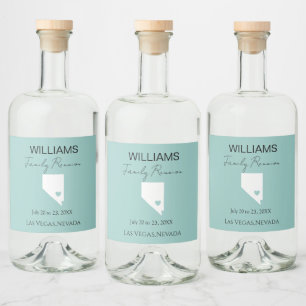 Modern Nevada Map Vacation Family Reunion Liquor Bottle Label