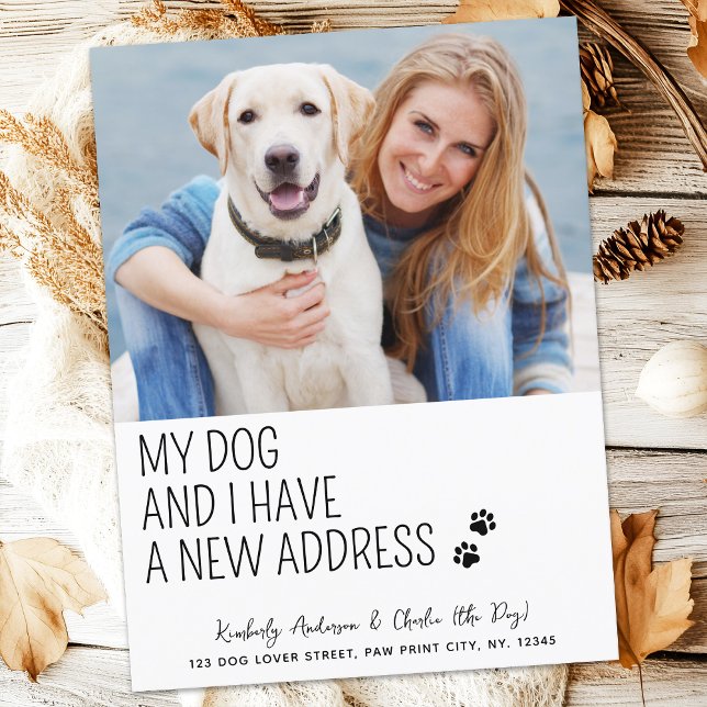 Modern New Address We've Moved Dog Photo Moving Postcard (Creator Uploaded)