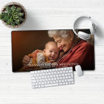 Modern New Baby Announcement Photo<br><div class="desc">Modern New Baby Announcement Photo Mouse Pad Desk Mat. Announce the birth of your baby in style, or give this as a gift to new parents, grandparents, etc!. Add your custom text for a fun personalised design! Please contact us at cedarandstring@gmail.com if you need assistance with the design or matching...</div>