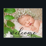 Modern New Baby Welcome Photo Announcement Postcard<br><div class="desc">Modern New Baby Welcome Photo Postcard</div>