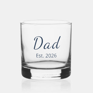 Modern New Dad Minimalist Year Established  Whiskey Glass