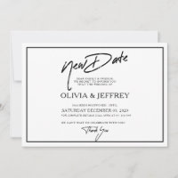 Modern New Date Wedding Flat Save The Date Card