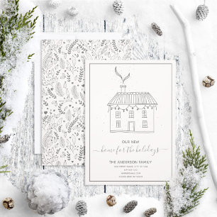 Modern New Home for the Holidays Change of Address Holiday Card