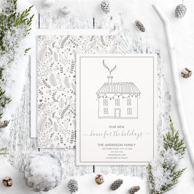 Modern New Home for the Holidays Change of Address Holiday Card (Creator Uploaded)