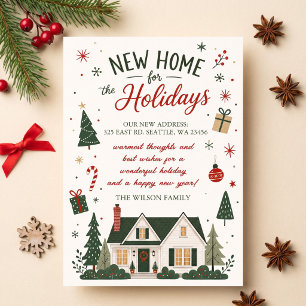 Modern New Home for the Holidays Moving Holiday Card