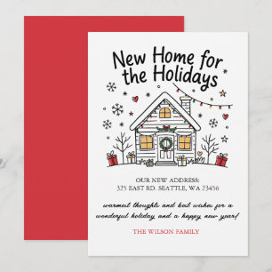 Modern New Home for the Holidays Moving Holiday Card