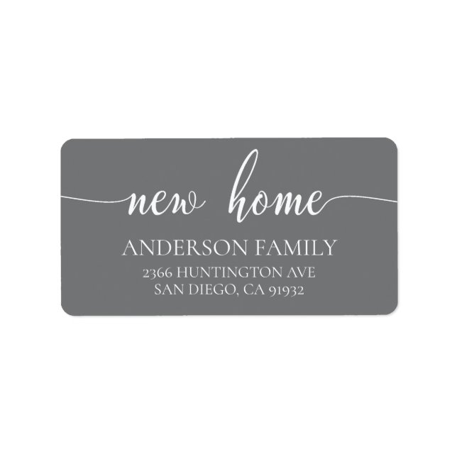 Modern New Home Return Address Label (Front)