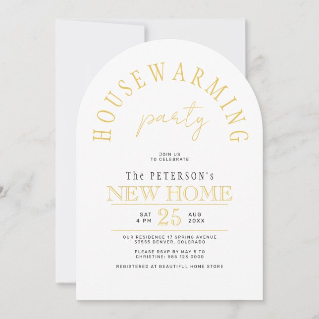 Modern new house housewarming party invitation (Front)