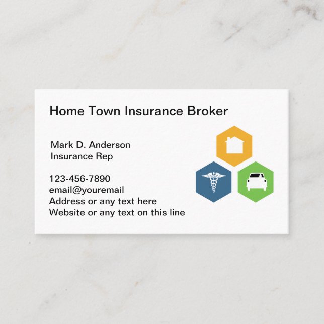 Modern New Insurance Broker Business Cards (Front)