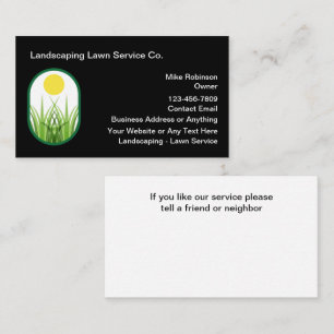 Modern New Landscaping Lawn Service Business Card