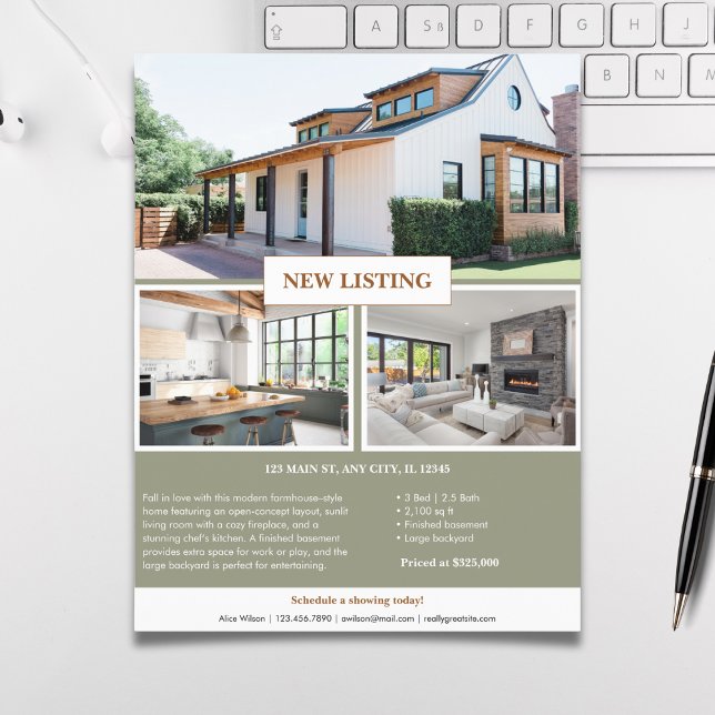 Modern New Listing Real Estate Marketing Flyer (Creator Uploaded)