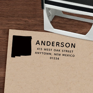 Modern NEW MEXICO State Shape Return Address Self-inking Stamp