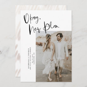 Modern New Plan Change Date Wedding Save The Date