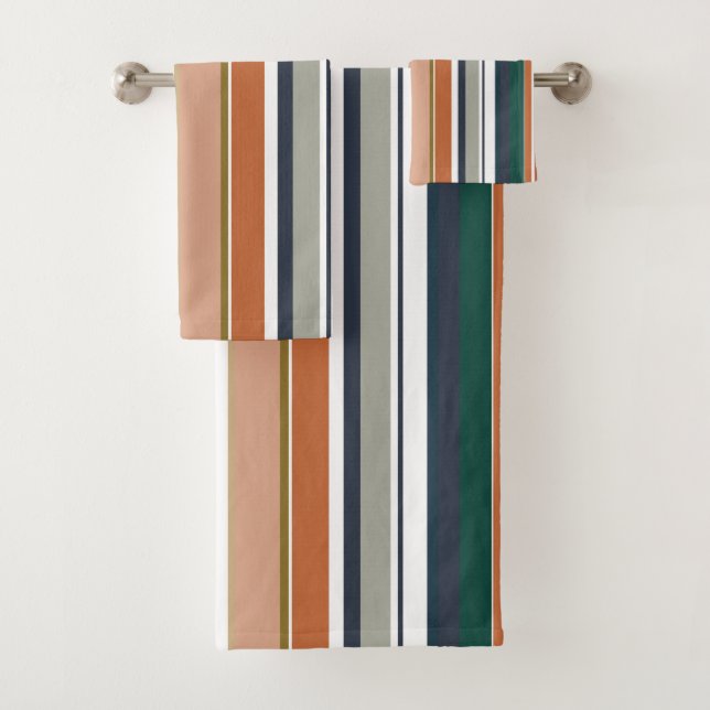 Modern New Season Stripes Bath Towel Set (Insitu)
