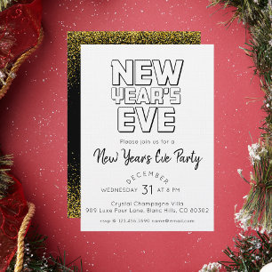 Modern New Year's Eve Party  Invitation