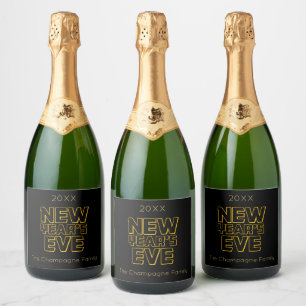Modern New Year's Eve Party Sparkling Wine Label