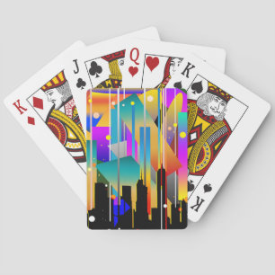 Modern New York Geometrical Shapes Abstract Playing Cards