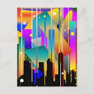 Modern New York Geometrical Shapes Abstract Postcard