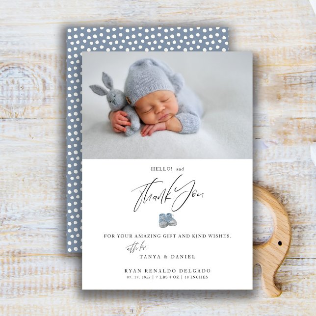 Modern Newborn Birth Announcement Photo Thank You  (Creator Uploaded)