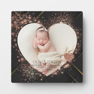 Modern Newborn Photo Birth Stats Plaque
