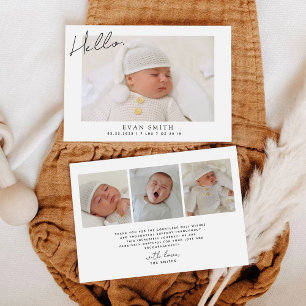 Modern Newborn Photo collage Birth Announcement