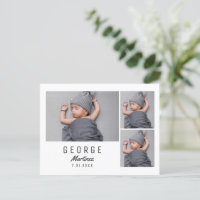 Modern Newborn Photo Unique Baby Announcement