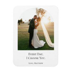 Modern Newlywed Couple Wedding Anniversary Photo Magnet