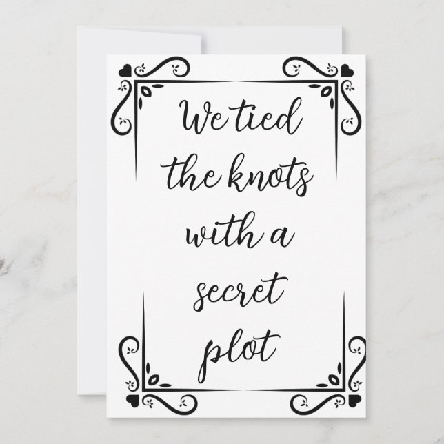 modern newlyweds elopement announcements (Front)